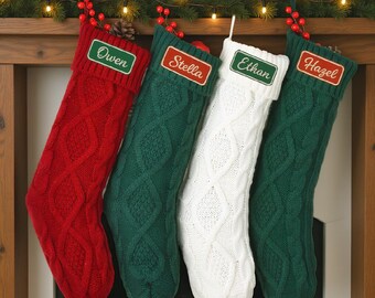 2025 Embroidered Christmas Stocking, Knitted Family Stocking, Personalized Xmas Stocking with Name,Holiday Stockings,Christmas Family Gifts