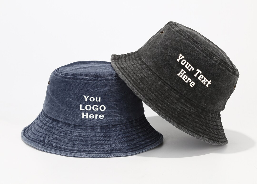 Personalized Text Embroidered Unisex Bucket Hat, Custom Your Text Hat ...