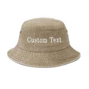 Customized Embroidered Bucket Hat Custom Text Bucket Hat Summer Hat Personalized Gift Vacation Travel Beach Bucket HatCustom Embroidered Hat