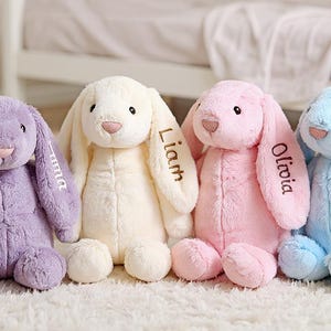 Monogrammed Bunny, Easter Bunny, Personalized Bunny Rabbit, Personalized Baby Gift, Personalized Stuffed Animal, Personalized Bunny
