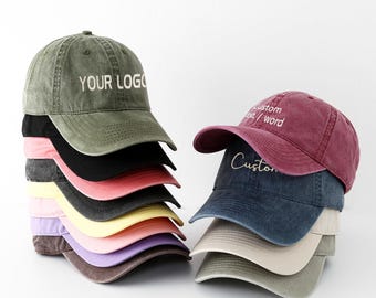 Custom Embroidered Dad Cap Washed Dad Hat Unstructured Gym Cap Bachelor Party Bachelorette Party Gift business merch,Bachelorette Party Hats