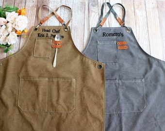 Logo Apron, Personalized Apron With Pockets, Custom Apron, Men Aprons, Women Apron, Custom Text Apron, Custom Name Apron, Trendy Apron