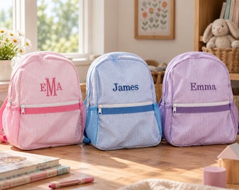 Personalized Kids Backpack, Custom Embroidered Name School Bag, Toddler Preschool Backpack, Birthday Gift for Boys Girls