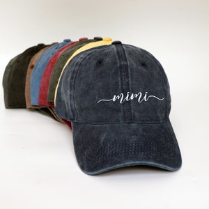 Custom Mom & Grandparent Gift, Stone Washed Hat, Personalized Grandma, Mama, Gigi, Grandma, Mommy, Nana Baseball Cap,Handwriting Font