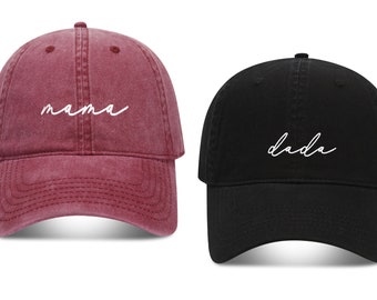 Bonnet brodé avec texte personnalisé, casquette personnalisée, casquette de baseball vintage, cadeau pour nouveau papa et maman, cadeau pour la mariée, EVJF, cadeau fête des mères
