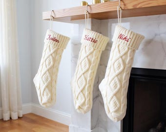 2026 Embroidered Christmas Stocking, Knitted Family Stocking, Personalized Xmas Stocking with Name,Holiday Stockings,Christmas Family Gifts