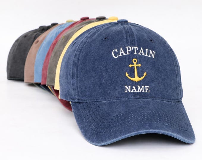 Captain Custom Embroidered Personalized CAPTAIN Dad Hat Add your Name Baseball Cap Customize your hats,Captain First Mate Hat,baseball caps