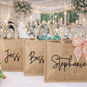 Personalized Burlap Tote Bags,custom Bridesmaid Bags,burlap Bags With ...
