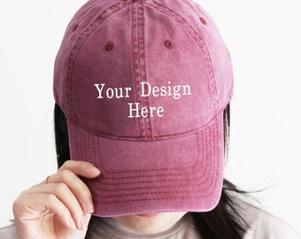 Custom Embroidered Hat , Personalized Dad Cap ,Embroidery Logo baseball hat , Your own text monogram ,Bachelorette ,Small business Merch