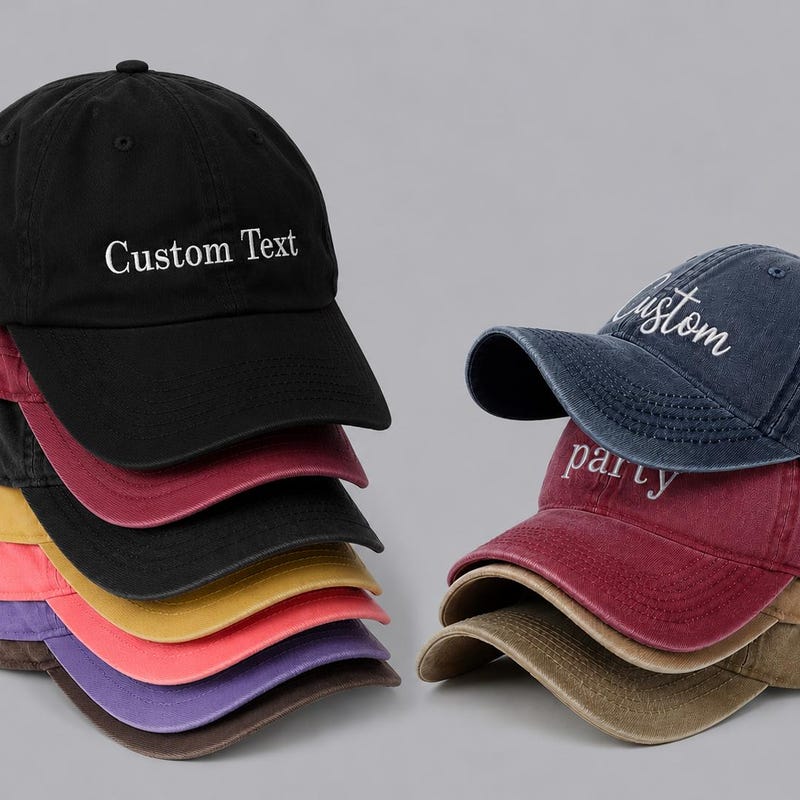 Small Text Embroidery Hat - Etsy