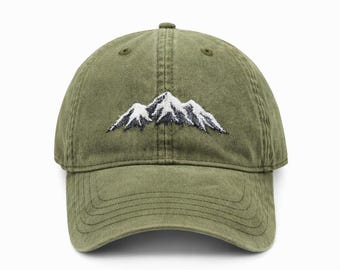 Mountains Embroidered Washed Cotton Cap hat embroidered cap baseball cap dad cap,Mountain Hat, Mountain Range Baseball Hat, Baseball Cap