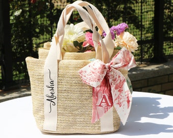 sonalized Beach straw bags,Bridesmaid Burlap Tote Bags,Bridesmaid gift Bag,Beach Tote Bag,Bridal shower bag,Bachelorette&Wedding Gift Bag