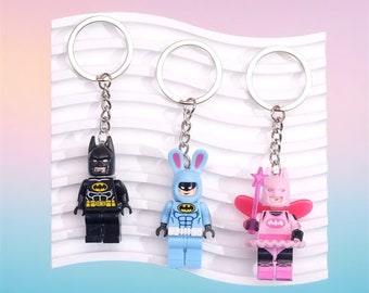 Personalized Backpack Accessory, 3D Fairy Bat-Man Figure Character Keychain, Superhero Figure Keychain, Keychain Accessories, Gifts For Him