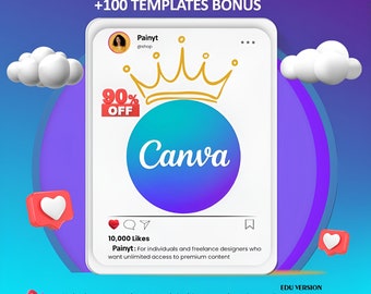 Canva Pro Full Features for Lifetime + 100 Bonus Canva templates | Unlock All Pro Features | In your Email - Edu