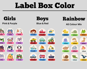 Iron-on Fabric Labels - Iron on Clothing Labels - Kids Clothing Labels - Custom Clothing Labels - Laundry Safe Labels - Animals Theme