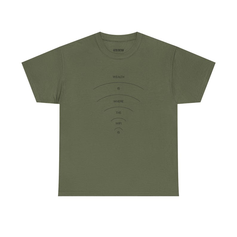 Wealth is Where the Wifi Is Minimalist T-Shirt | Digital Nomad Remote Worker Graphic Tee image 5