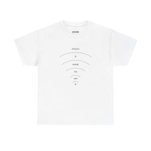 Wealth is Where the Wifi Is Minimalist T-Shirt | Digital Nomad Remote Worker Graphic Tee image 4