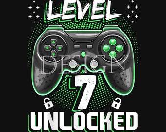 Details about   Level 7 7th Birthday Gamer Boy Video Game 7 Year Old Retro Funny Gift T-Shirt 