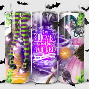 Vaso de 20 oz de bruja malvada - Archivo PNG de envoltura de Halloween imagen 1