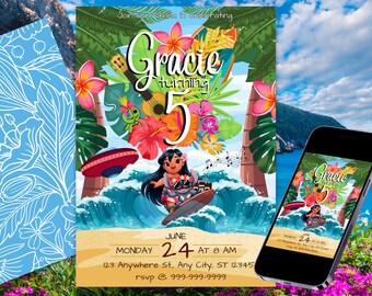 Hawaii Themed Invitation- digital 5x7 invitation