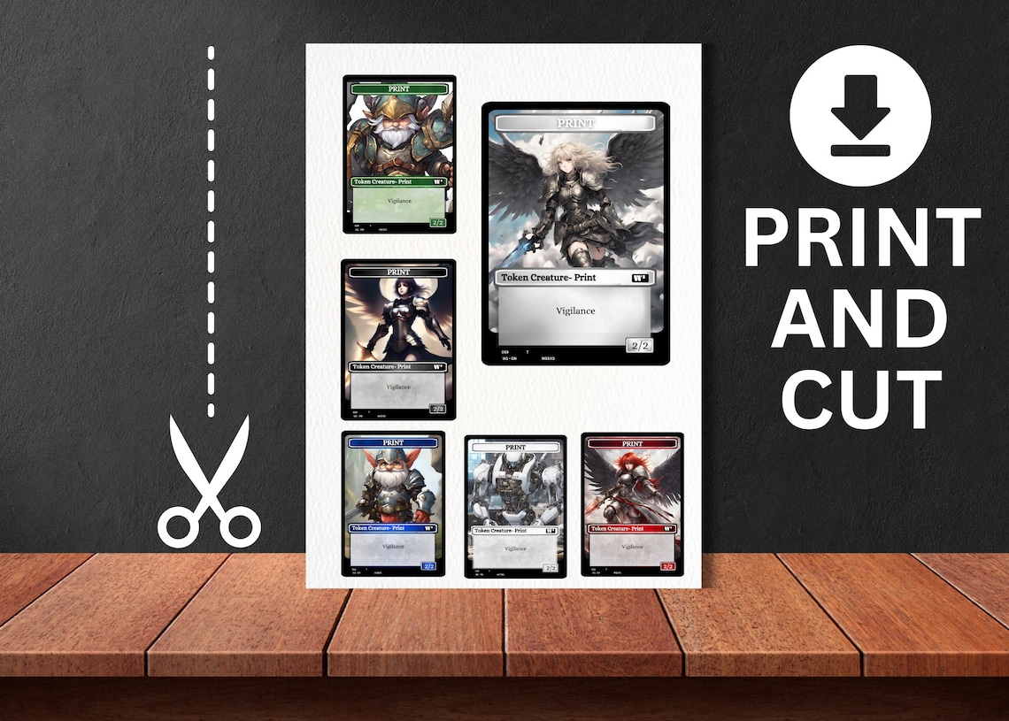 Creature Token Templates- MTG Editable Custom Card Template 6 Colors - Etsy