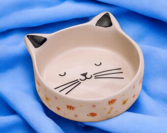 Personalised pet bowl Gold handmade bowl cats dogs kittens & puppies | Ceramic food/water | unique pet