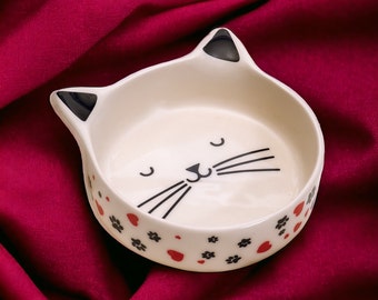 Personalised pet bowl Valentine's handmade bowl cats dogs kittens & puppies | Ceramic food/water | unique pet