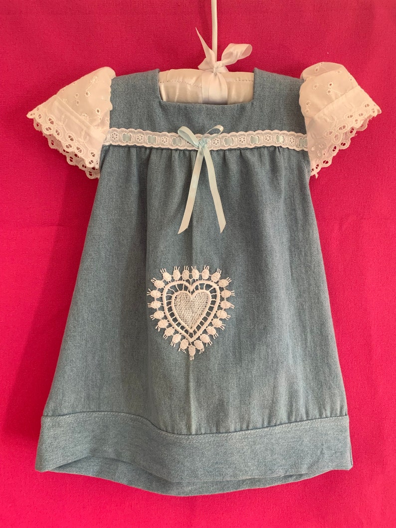 miss haidee baby tunic dress top 0 to 3 years chambray soft cotton denim ONLY ONE