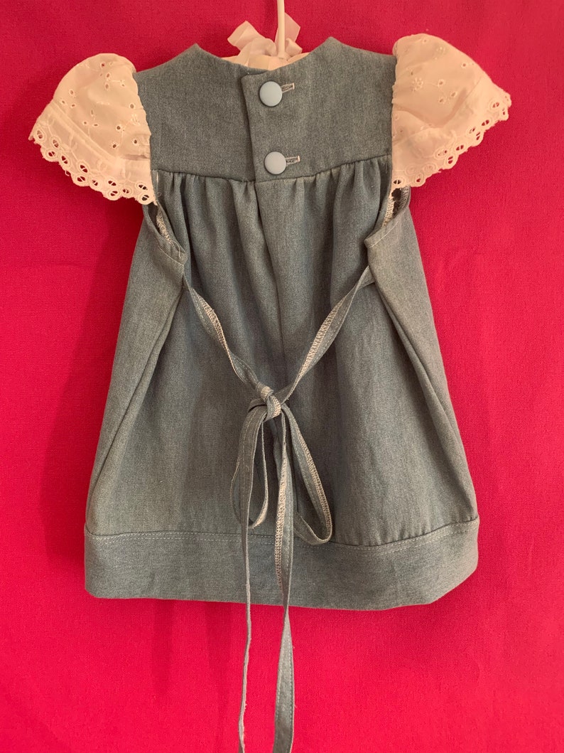 miss haidee baby tunic dress top 0 to 3 years chambray soft cotton denim ONLY ONE