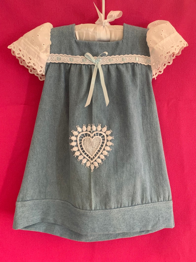 miss haidee baby tunic dress top 0 to 3 years chambray soft cotton denim ONLY ONE