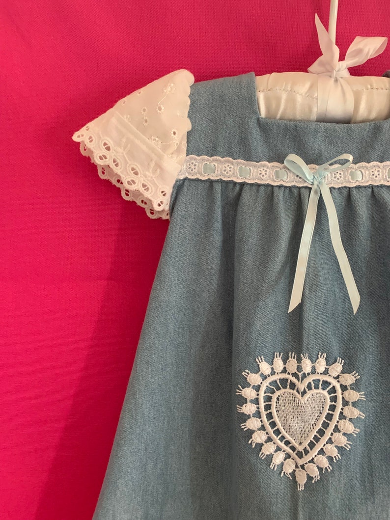miss haidee baby tunic dress top 0 to 3 years chambray soft cotton denim ONLY ONE