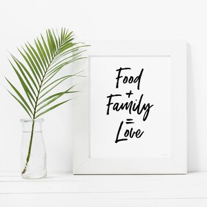 Food Family Love Printable Wall Art, Digital Download Art, Food Art, Family, Love, Quote Art Print, Family Art Print image 3