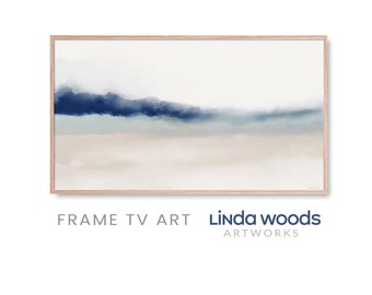 Minimal Landscape Samsung Frame TV Art, Instant Digital Download, Art For TV, Blue, Landscape, TV Art, Original Art