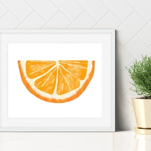 Fresh Orange Digital Printable Wall Art, Digital Download Art, Fruit, Foodie, Orange Painting, Orange Print, Citrus Kitchen Art image 3