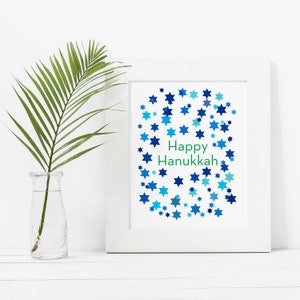 Hanukkah Stars Modern Hanukkah Printable Art image 1