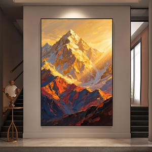 Original Canvas Art | Jinshan Oil Paintings | Landscape Wall Art | Large Living Room Decor | Custom Hand-Painted Artwork for Home Decor
