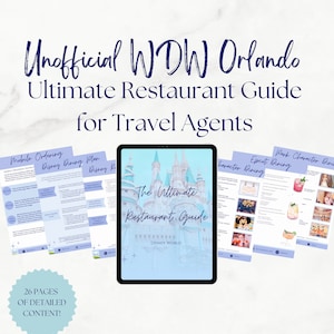WDW Ultimate Restaurant Guide- Travel Agent Template