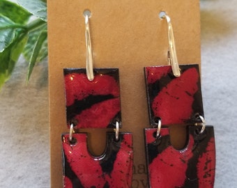 Red Lips Dangle Wood Earrings 2.5 inch RB002 Laser Cut