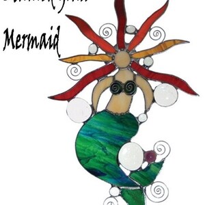 Stained Glass Mermaid Suncatcher Original Design Handmade Copperfoil