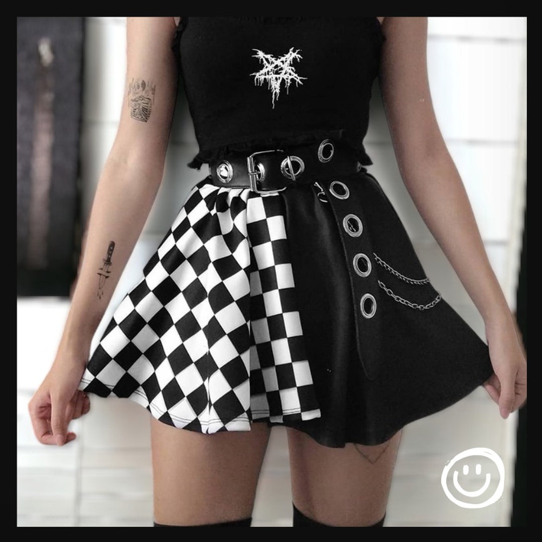 SweetGoth™ – Embroidered Y2K Mini Skirt (Gothic Low Waist Shorts)