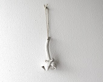 White Ceramic Hanging Wall Flower Decoration