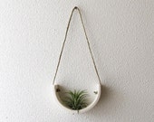 White Air Plant Container Ceramic Plant Hanger - Small