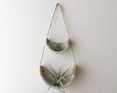 Tiered Speckled Buff Stoneware Hanging Tillandsia Air Plant Holder Interior Home Decoration Planter