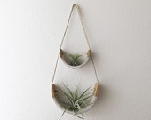 Tiered Speckled Buff Stoneware Hanging Tillandsia Air Plant Holder Interior Home Decoration Planter