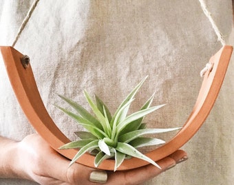 Beautiful Large Terracotta Hanging Air Plant Cradle Wall Planter