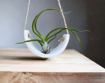 White Air Plant Container Ceramic Plant Hanger - Small
