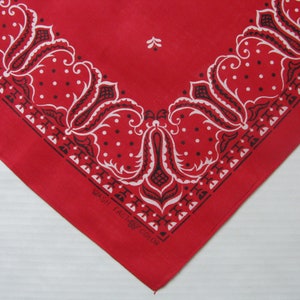 Vintage Rotes Bandana, Tiger Logo Bandana, Neuer Altbestand, Nicht waschbar Farbe, Unbenutzte Crisp Baumwolle, Vintage Baumwoll Schal, Vintage Kleidung