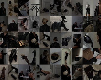 Collageset donkere muur, minimalistische fotoprints (digitale download, 100 stuks)