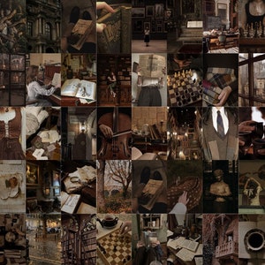Dark Academia Wall Collage Kit, Academia Collage Kit, Libriumcore Wandcollage, Dark Academia Ästhetik (DIGITAL DOWNLOAD) 100 STÜCK