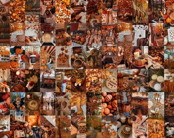 Autumn Collage Kit, Pumpkin Spice Decor (Digital Download